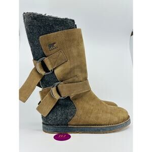 Sorel Women's Chipahko Wool Felt Leather Adjustable Pull On Boots Size 7.5